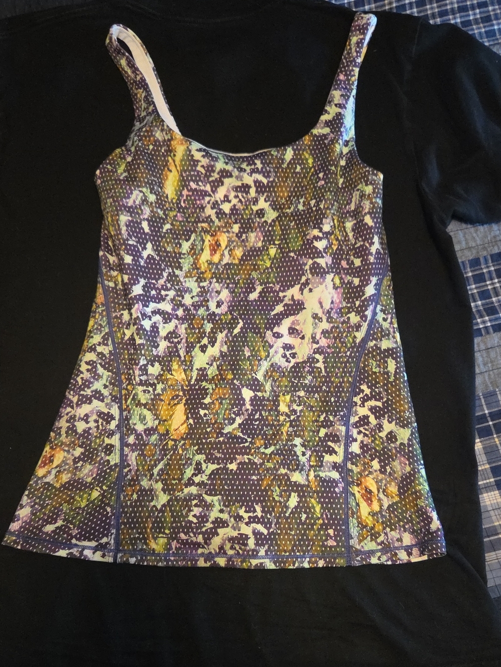 lululemon athletica  Scoop Neck Tank Top - Purple & Yellow